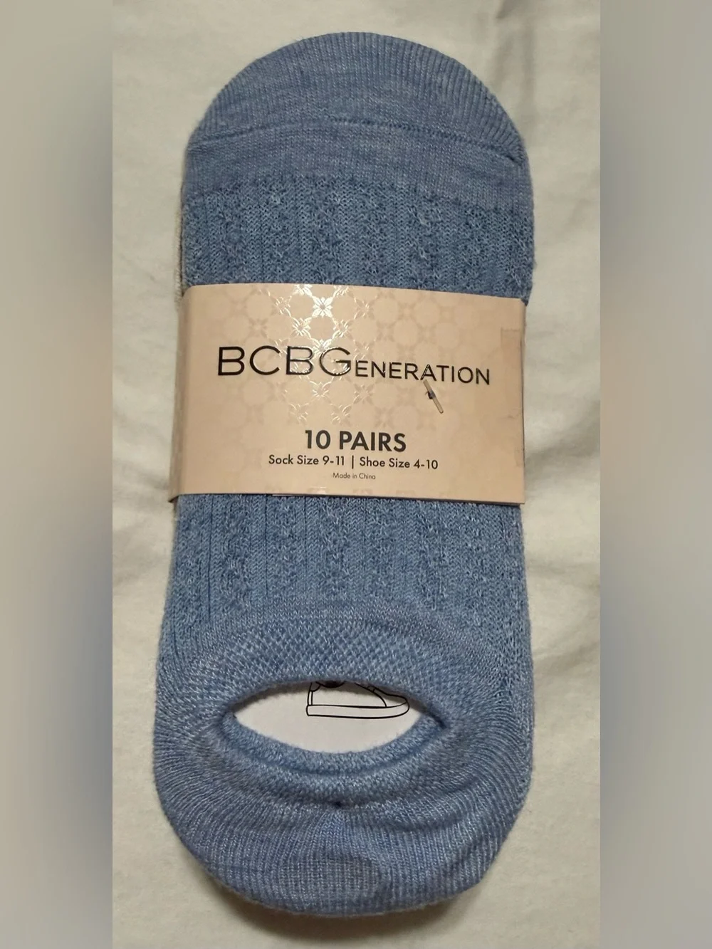 BCBGeneration Women’s No-Show Socks in Light Blue - only 6 pair OPEN PACKAGE
